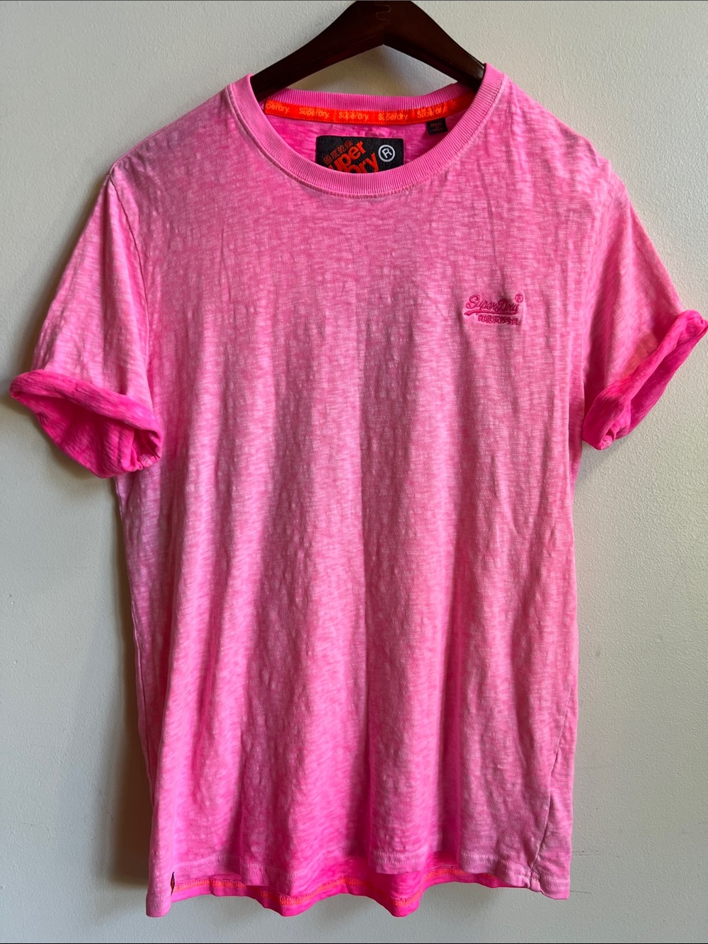 Superdry Hot Pink Slub Crew Tee